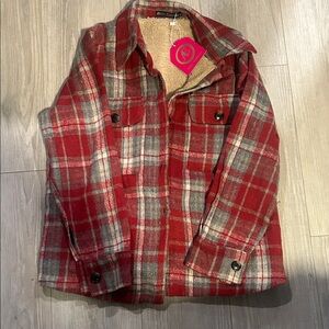 Red and Gray Plaid Jacket